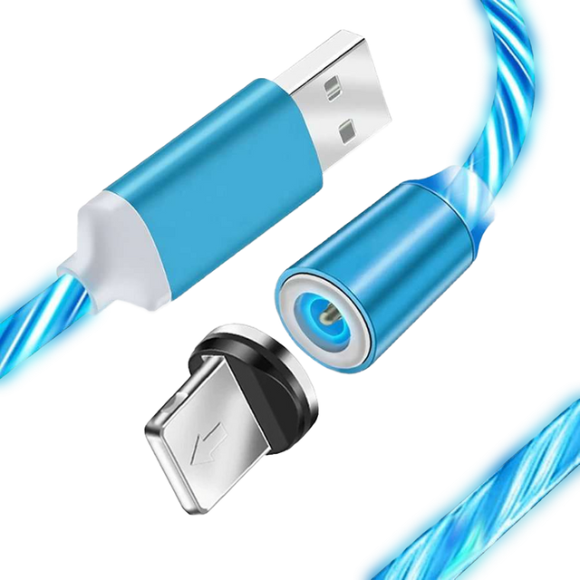 1m Alogy magnetický LED Lightning Blue kabel