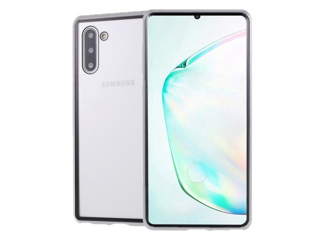 Double-sided Dr.Fit magnetic glass case for Galaxy Note 10 Silver