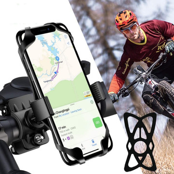 Safety strap Alogy TPU rubber rubber band protecting the phone 4.7"-6.7" for bicycle holder universal Black