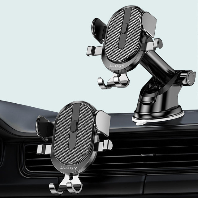 Alogy car holder for 6.5" phone, gravity, for windshield, dashboard Easy One Touch Black