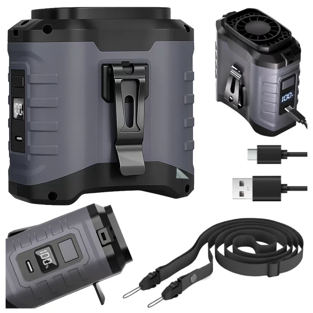 Schreibtischventilator, Standventilator, kleiner Umwälzventilator mit Clip, kabelloser Handventilator, 500 mAh, USB-C, Alogy White