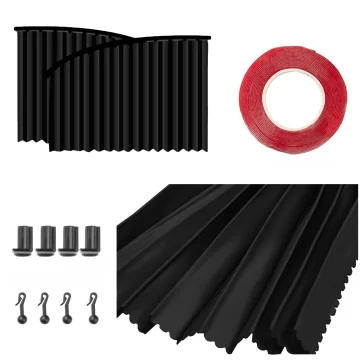 Magnetic Cover Curtain Roller Blind for Rear Side Car Windows Sun UV Protection Black [2pcs]