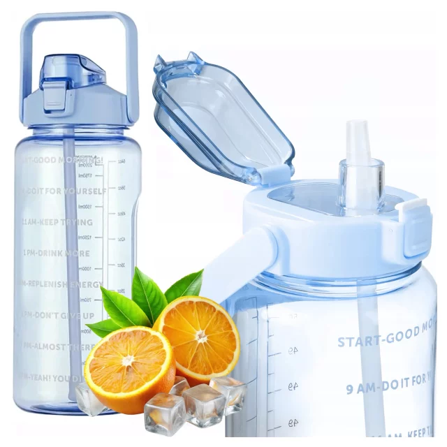 Velká skleněná láhev láhev na vodu láhev na pití nápoje Alogy Motivační odměrka 1l 1000ml silikonové pouzdro Olive