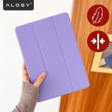 Etui do Apple iPad 11gen. 11" 2025 / 10gen. 10.9" 2022 Ochronne Hybrydowe z Miejscem na Rysik, Składana Okładka, Funkcja Podstawki, Alogy HybridBook™ Case  – Fioletowe