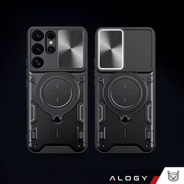 Hülle für Apple iPhone 16 gepanzertes Slide Case Ringgehäuse Kameraschutz Camshield Alogy schwarz
