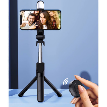 Alogy Holder Wireless Selfie Stick Bluetooth foldable Tripod Mini tripod for phone with LED light