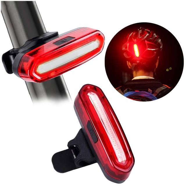 Silná zadní LED svítilna na kolo USB Alogy light voděodolné osvětlení na kolo Red