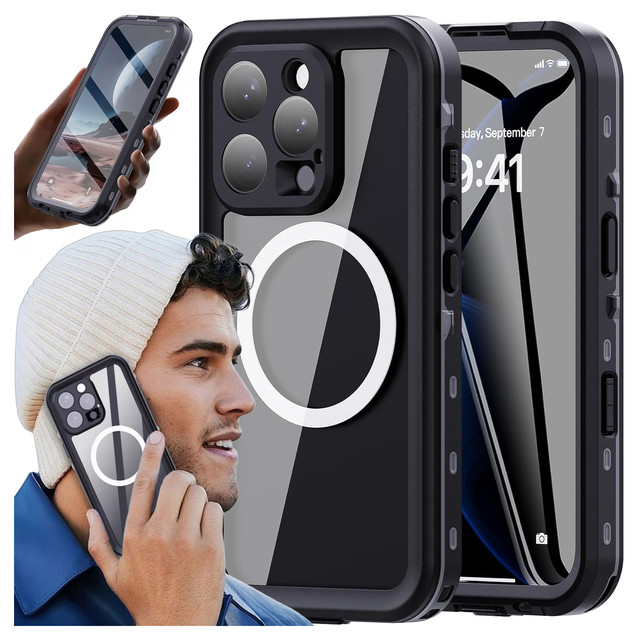Alogy HydroArmor™ IP68 Waterproof Case with Clear Back 360 MagSafe Armor Case for Apple iPhone 16 Pro