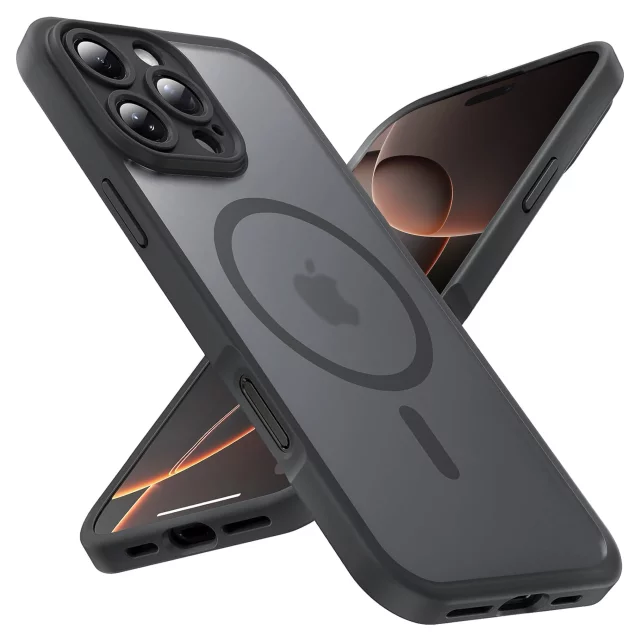 Pouzdro pro Apple iPhone 16 Pro Max Alogy MagSafe Hybrid Matte Case Matte Cover with Lens Protection Black