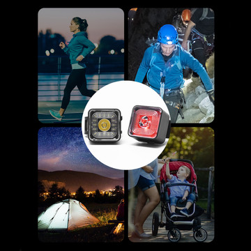 2v1 světlo na kolo Alogy zadní přední světlo na kolo Chytrá svítilna na kolo Vodotěsné přední a zadní světlo 120lm IP66