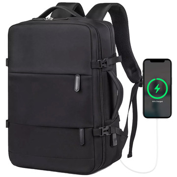 Alogy Backpack for Laptop Travel Accessories 46x32x15 cm for Work School Plane Travel Men's Women's Black