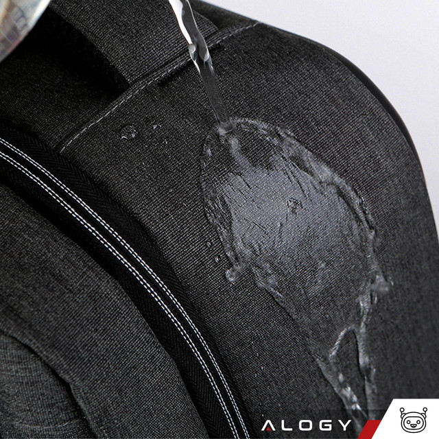 Alogy Urban Safe Anti-Diebstahl-Rucksack für 15,6-Zoll-Laptop mit USB-Anschluss, groß, wasserdicht, Unisex, Schwarz