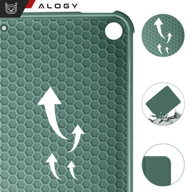 Hülle für Apple iPad 10.2 9 Gen 8/7 2021/2020/2019 Smart Pencil Case Alogy TPU Tablet Cover Grünes Glas