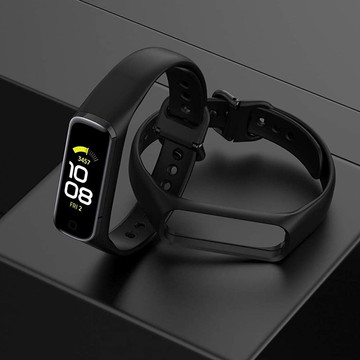 Sport-Gummiband Soft Alogy Band für Samsung Galaxy Fit 2 SM-R220 Schwarz