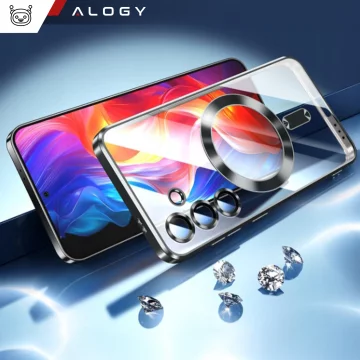 MagSafe Case for Apple iPhone 16 Pro Max Alogy Glamour Luxury Ring Case Gold-Transparent