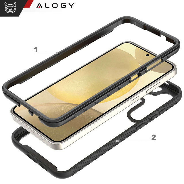 Pouzdro pro Samsung Galaxy S24 Plus Armored Cover Hydrogel Screen Film Case 360 Defense Pro Black