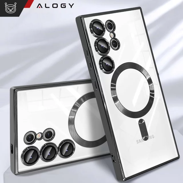 Etui do Samsung Galaxy S25 Ultra Alogy LuxeShield™️ Glamour Luxury Ring obudowa z osłoną aparatów Czarne