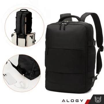 Alogy Backpack for Laptop Travel Accessories 46x32x15 cm for Work School Plane Travel Men's Women's Black