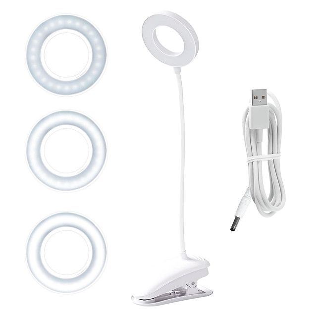 Desk lamp Alogy Desk LED Ring Lamp with a desk clip wireless flexible White
