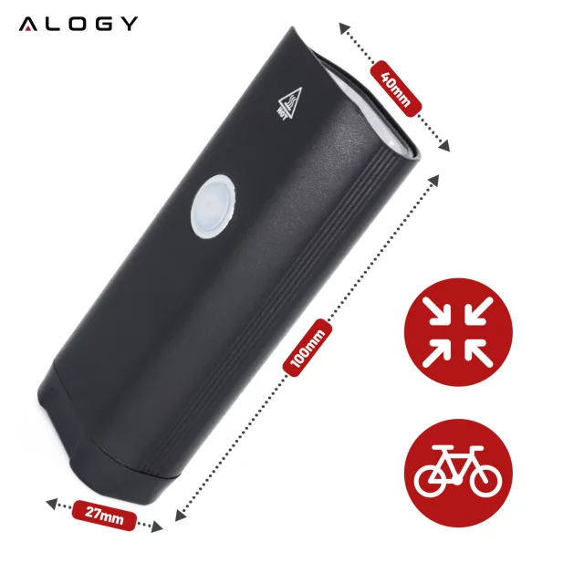 Světlo na kolo Přední LED světlo na kolo Osvětlení na kolo Vodotěsné IPX5 Alogy P12 Bike Light Black