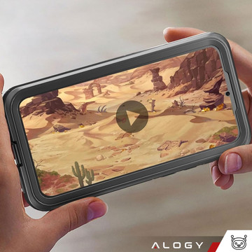 Pouzdro pro Samsung Galaxy A35 5G Armored Waterproof IP68 360 Armor Case Vestavěné Glass Alogy Black