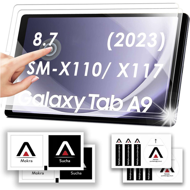 2x Szkło hartowane do Samsung Galaxy Tab A9 2023 8.7" 2gen X110 / X115 na ekran Alogy Screen Protector Pro+ 9H