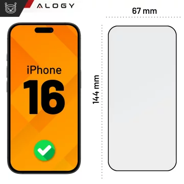 Gehärtetes Glas für Apple iPhone 16 Displayschutzfolie 9H Alogy Heavy Pro™️