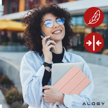 Pouzdro pro Apple iPad 10.2 9 Gen 8/7 2021/2020/2019 Chytré pouzdro na tužku Alogy TPU Kryt na tablet růžové sklo