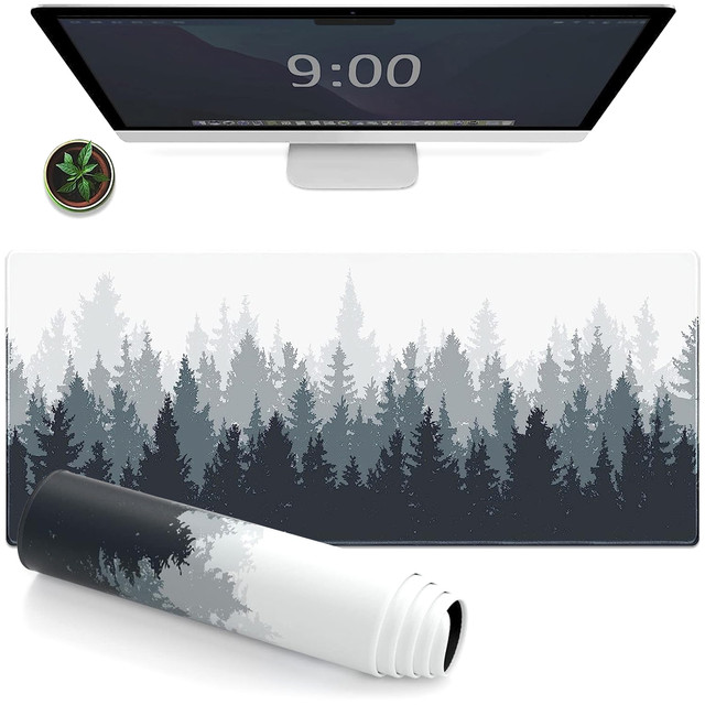 Schreibtischunterlage für Maus und Tastatur. Rutschfeste Gaming-Schutzmatte XL 80 x 40 cm Alogy Las Forest