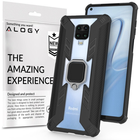 Pancerne etui Alogy Ring Carbon Holder do Xiaomi Redmi Note 9S/ Pro/ Max