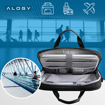 Alogy Outdoor Protective Travel Case Shoulder Bag for Laptop, MacBook Air Pro up to 15.6" Black