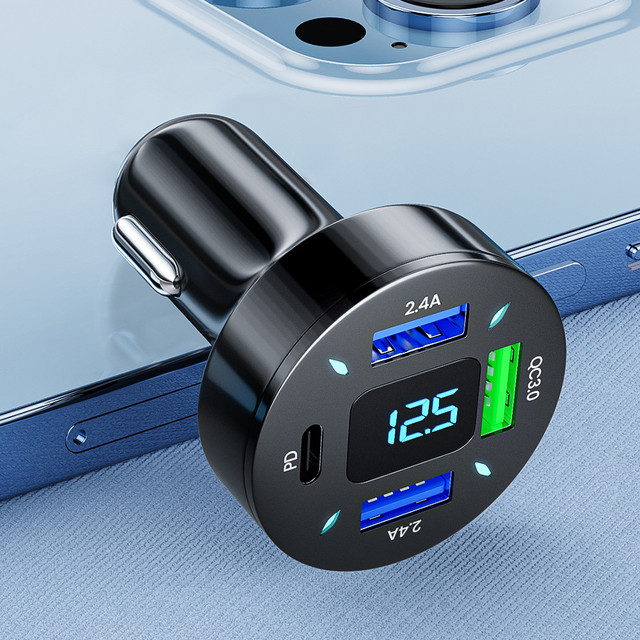 Alogy Car Charger 66W 3x USB 1x USB-C Type C Quick Charge QC 3.0 PD