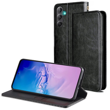 Protective Flip Leather Wallet Alogy Wallet Case Phone Shell for Samsung Galaxy A34 5G Black
