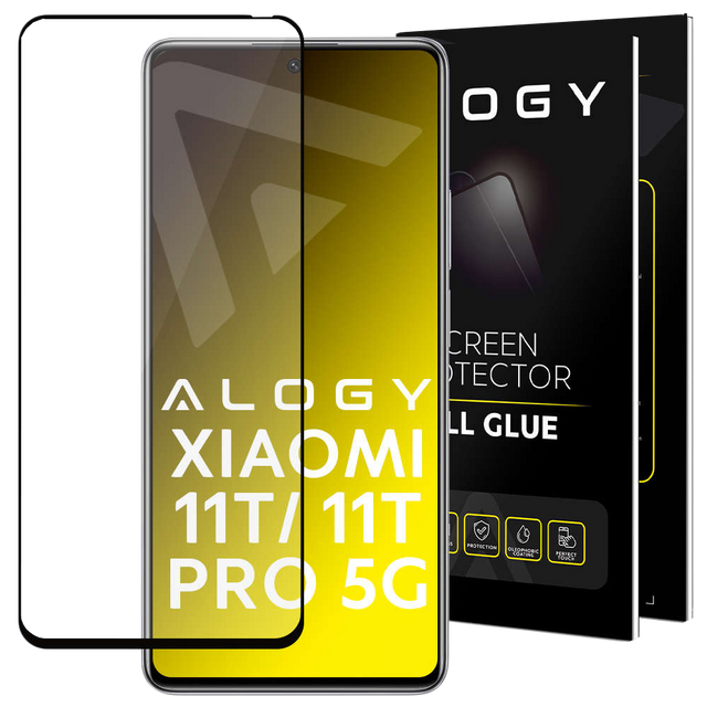Szkło Alogy Full Glue Hülle freundlich für Xiaomi 11T 5G / 11T Pro 5G Czarne
