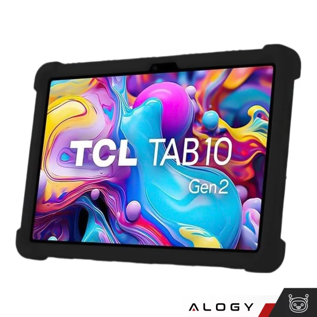 Skleněné pouzdro pro TCL TAB 10 Gen2 8496G 10,36" 10,4 Pouzdro na tablet Silikonové pouzdro Alogy Stojánek Černé Stylus Zdarma
