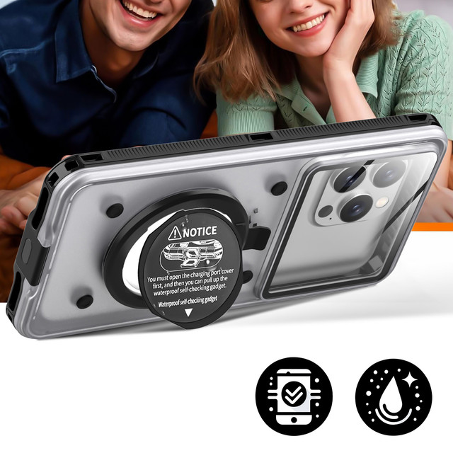 Etui wodoodporne wodoszczelne IPX68 uniwersalne na telefon do 6.9 cala Case futerał do wody + Smyczka Alogy Czarne