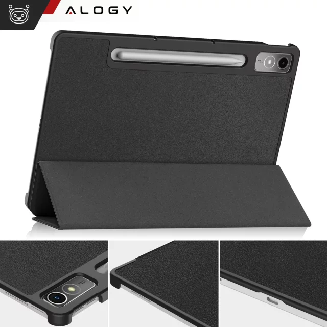 Schutzhülle für Lenovo Tab P12 12.7 TB-370 Tablet, Alogy Book Cover Case, Schwarz