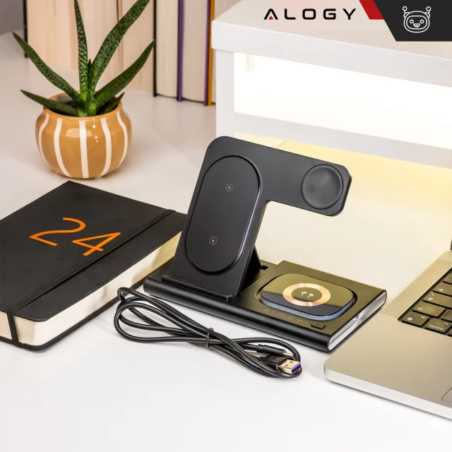 Kabelloses Ladegerät für Samsung: 3-in-1 kabellose Ladestation für Samsung Galaxy Watch 7/6/5/4/3 Pro Classic, Galaxy Buds für S24 Ultra, S23, S22, S21, S20, Note 20/10, Z Fold