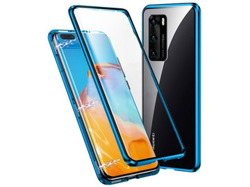 Dr.Fit doppelseitige magnetische Glashülle für Huawei P40 Blue