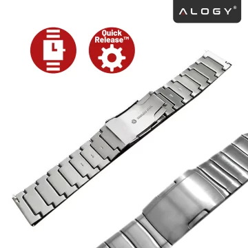 Steel Simple bracelet Alogy stainless steel strap for smartwatch 20mm Silver