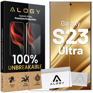 Hybridní sklo pro Samsung Galaxy S23 Ultra ochranné sklo Alogy Flexi Glass 9H Case Friendly pro plochý displej