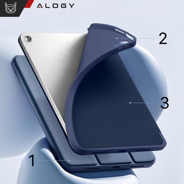 Case for Apple iPad 10gen. 10.9" 2022 tablet case Alogy Smart Case Pencil Holder Navy Blue