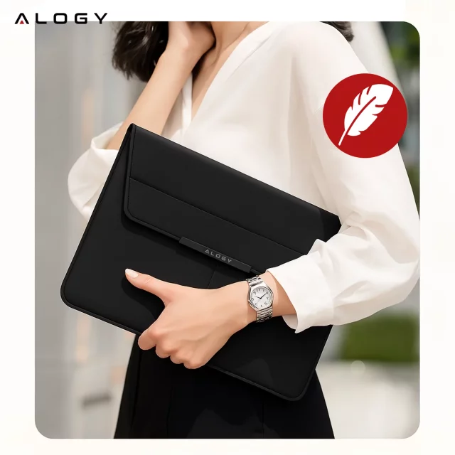 Torba na laptopa Alogy FlexCase Pro wielofunkcyjna rozkładana z podstawką i podkładką na myszkę do Macbooka 15 / 15.6 / 16.1" Czarna