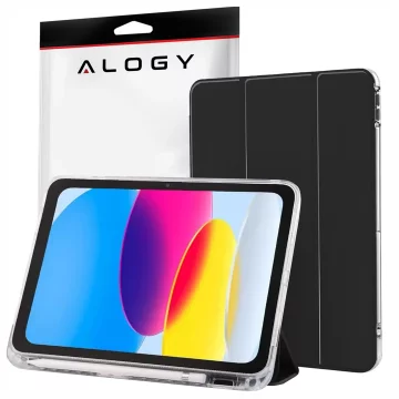 Etui do Apple iPad 11gen. 11" 2025 / 10gen. 10.9" 2022 Ochronne Hybrydowe z Miejscem na Rysik, Składana Okładka, Funkcja Podstawki, Alogy HybridBook™ Case  – Czarne