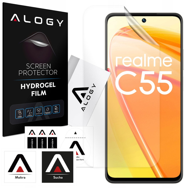 Hydrogelová fólie pro ochranu displeje telefonu Realme C55 Alogy Hydrogel Film