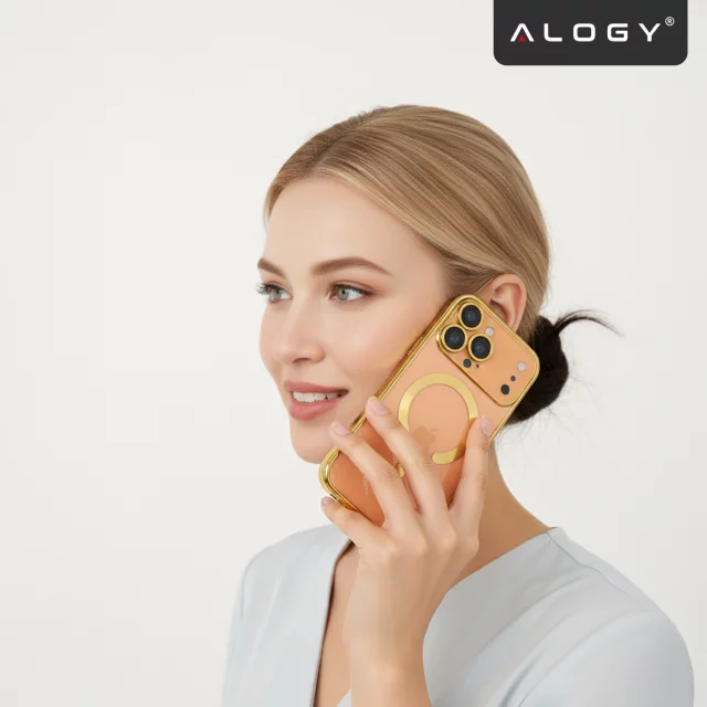 Etui z MagSafe do Apple iPhone 17 Pro – obudowa glamour z ochroną obiektywu, eleganckie i odporne na zarysowania – Alogy LuxuryRing™ Glamour Case Gold