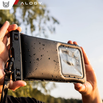 Vodotěsné vodotěsné pouzdro na telefon do 7,5" plovací do bazénu Kayak Case pouzdro na vodu Alogy Black