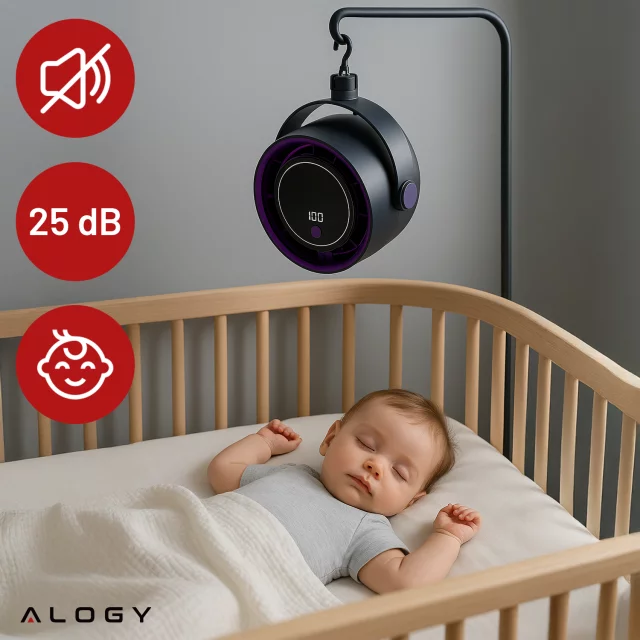Stolní ventilátor stojící ventilátor malé oběhové čerpadlo s klipem bezdrátové ruční 500mAh USB-C Alogy White