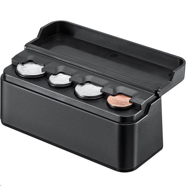 Münzbox Münzhalter Brieftasche Organizer Aufbewahrungsbox für kleine Münzen für Auto Autos Büros Zuhause Box Alogy Schwarz