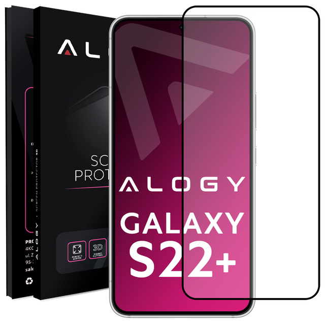 Szkło hartowane 9H Alogy Full Glue do etui case friendly do Samsung Galaxy S22 Plus Czarne